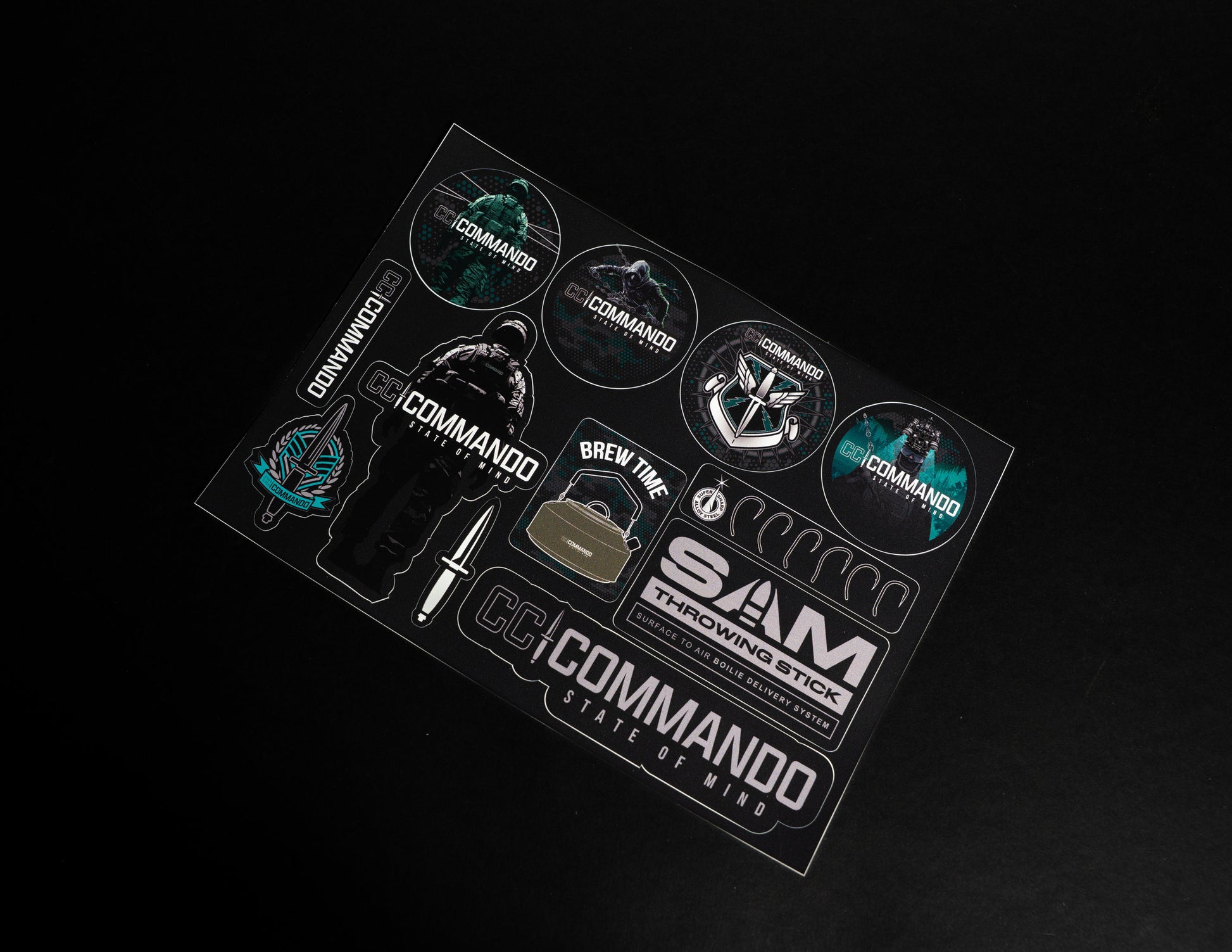 Commando Tackle Vinyl Sticker Sheets – A5 (2 Per Pack)
